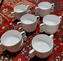 12er Set Suppentassen Weiss Bauscher Germany, Top!