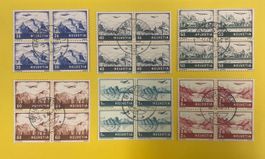 1941 Landschaften 4-er Block 27-30/32-33, Vollstpl. Brienz