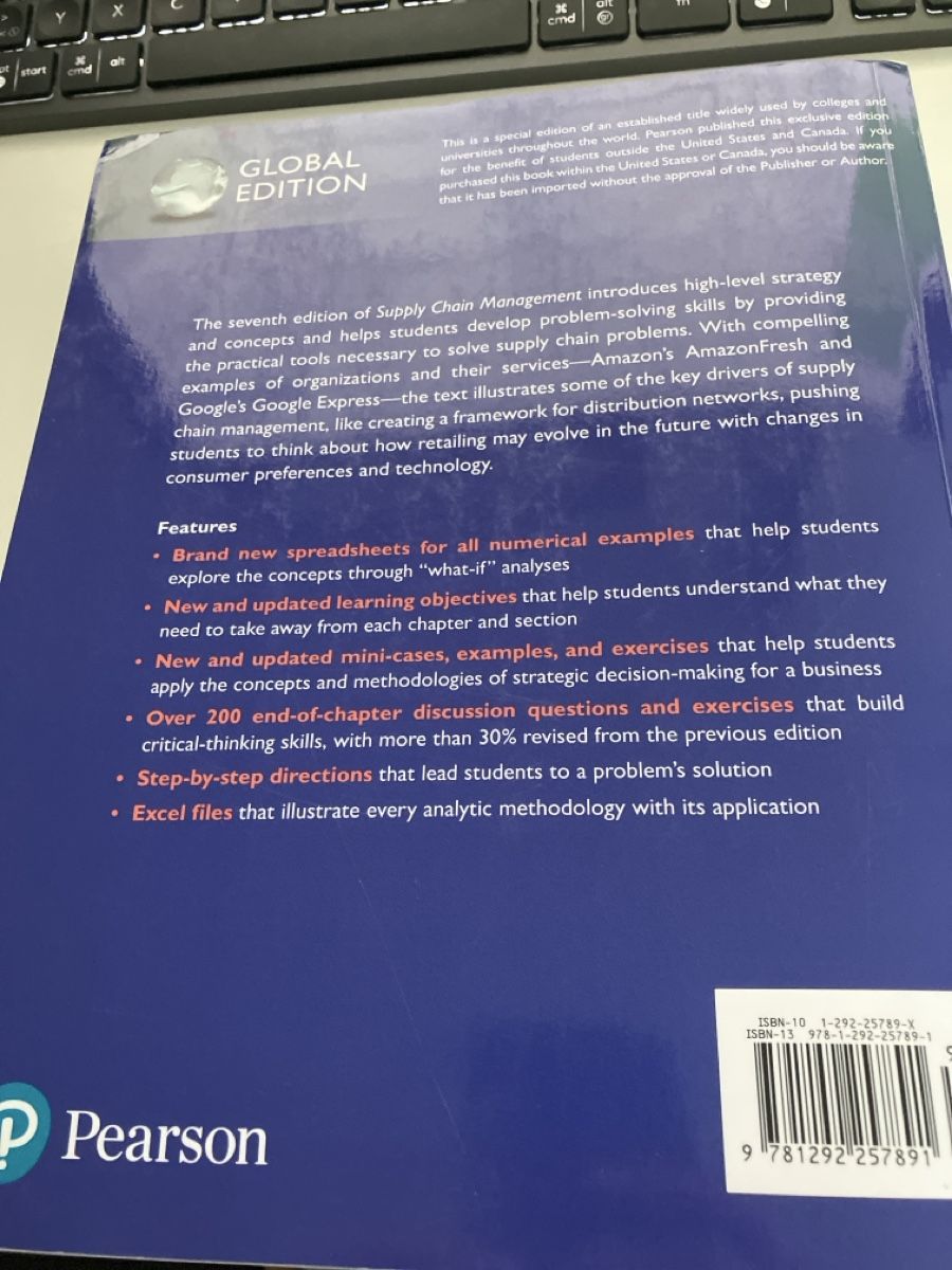 Bücher: Supply Chain Management, 7th Edition, Sunil Chopra – Gebraucht aus Oberrieden von MarkF1