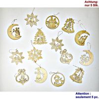 Weihnachtsschmuck, Set 5Stk Holzanhänger