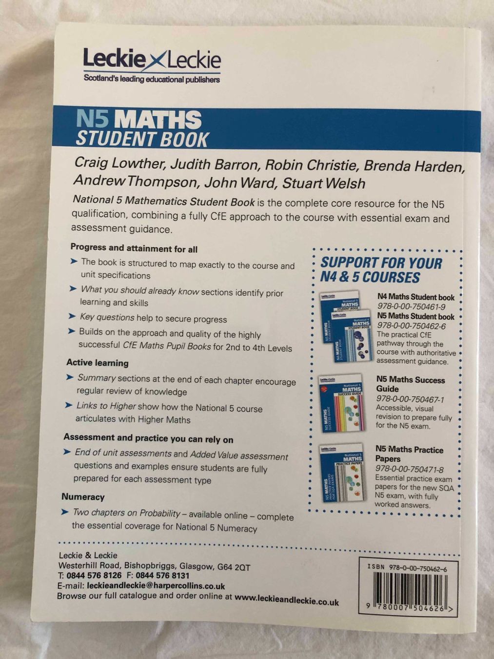 Libri: Schulbuch: English National 5 Math Student Book – Usato da Balzers venduto da Anna101 5