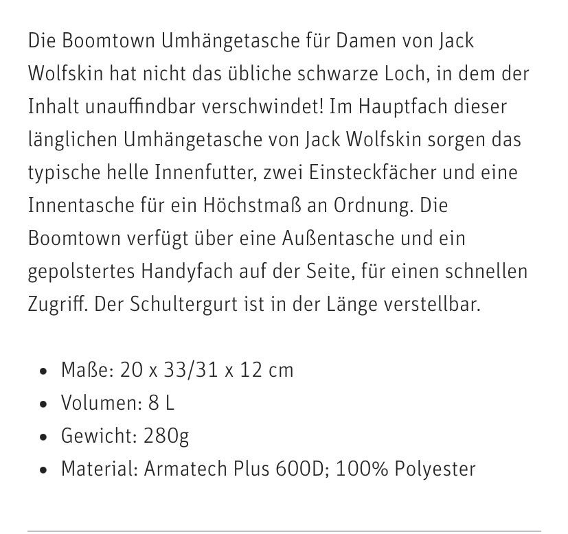 Jack Wolfskin Borse da donna: JACK WOLFSKIN Umhängetasche neuwertig – Usato da Besazio venduto da bags.2ndlife 9