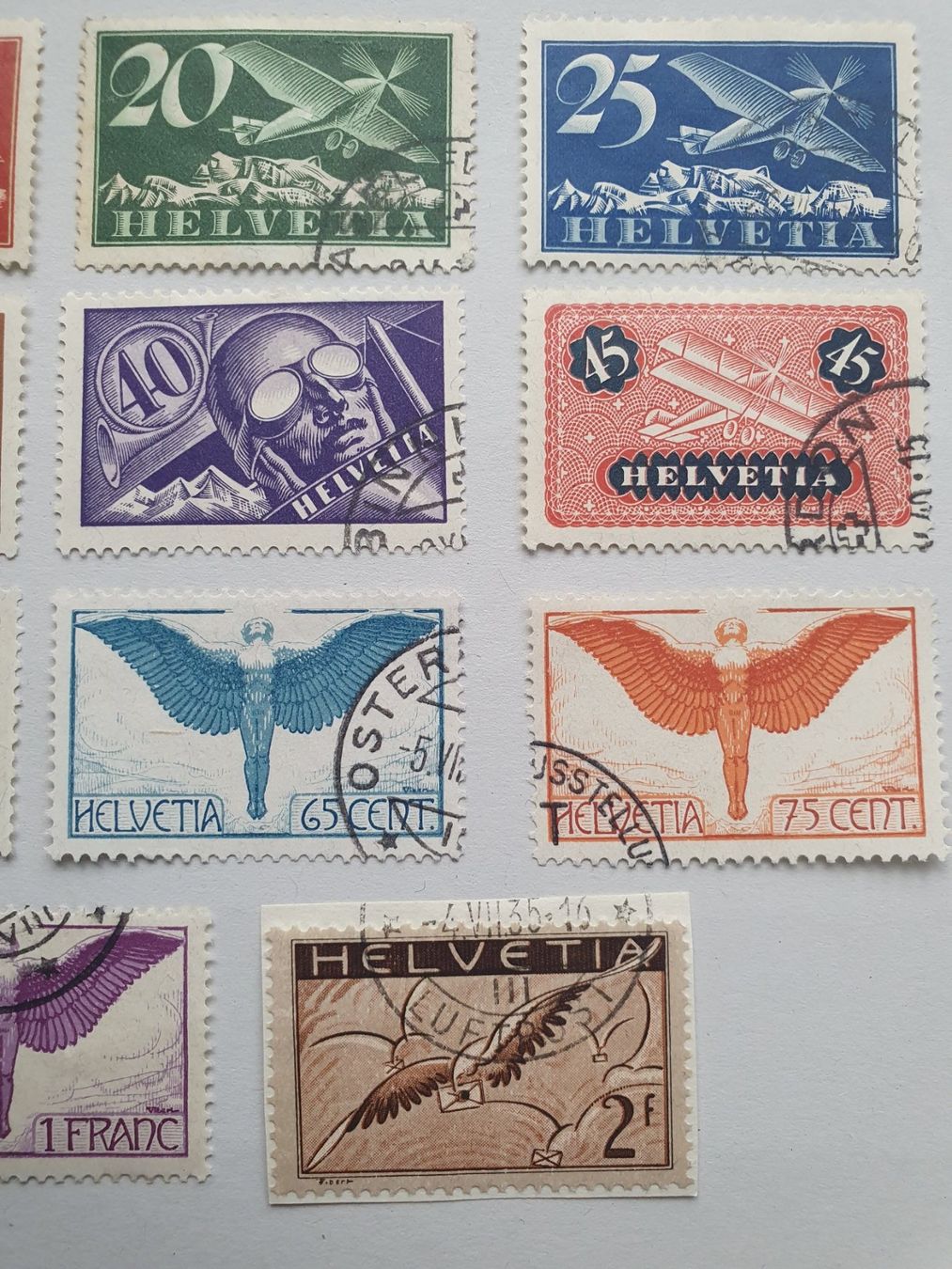Alle Briefmarken: F3-F13 Flugpost Kat. 710.- – Gebraucht aus Balgach von SIMEON27 3