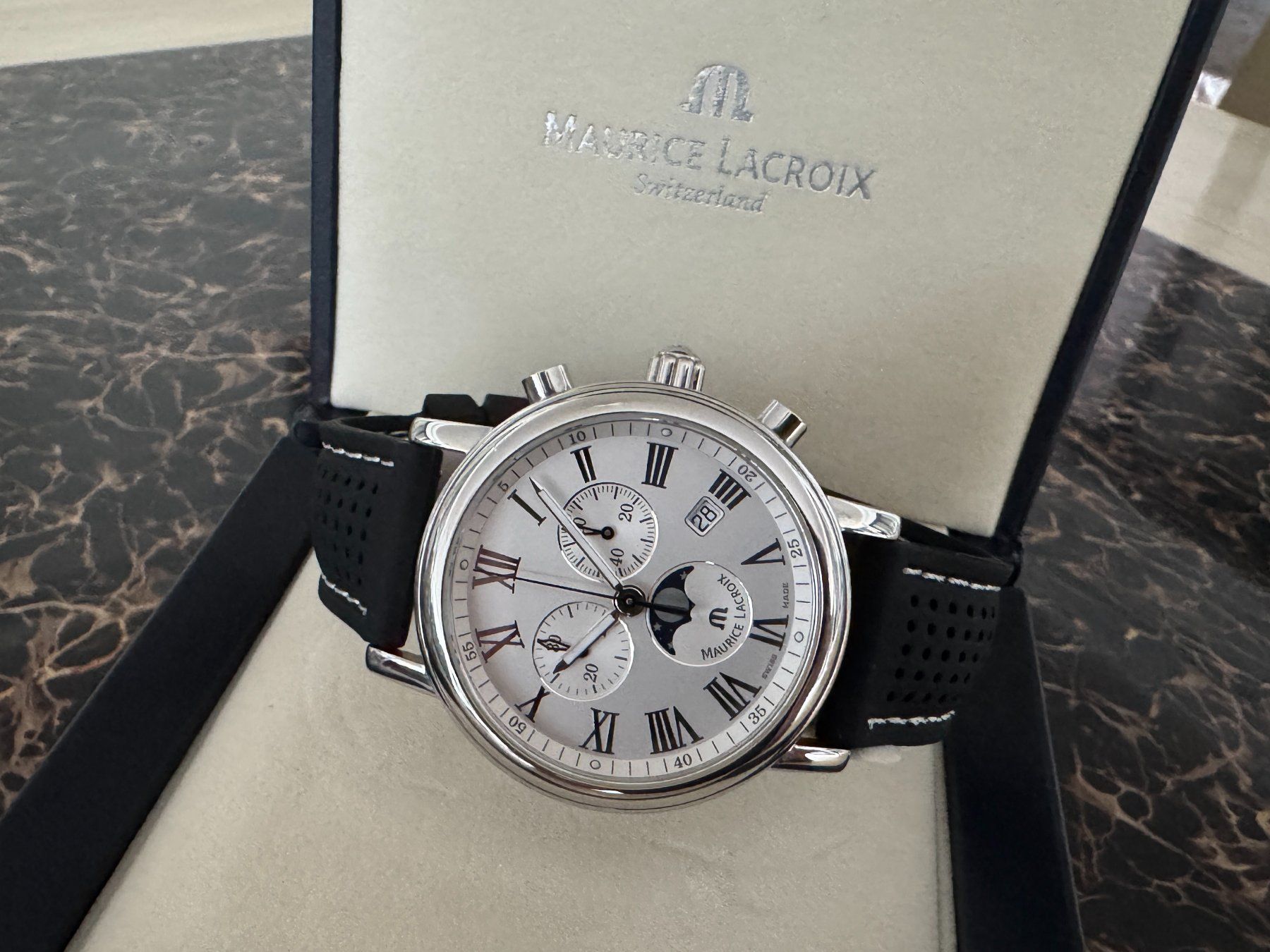 Maurice Lacroix Orologi: Maurice Lacroix Chronograph mit Mondphase – Usato da Regensdorf venduto da Oriol 2