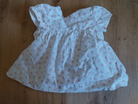 Manor Baby Sommerkleid Gr. 68/6m weiss/mit Blümchen TOP!