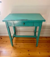 Table with drawer blue tutqouise vintage condition 80x40x74c