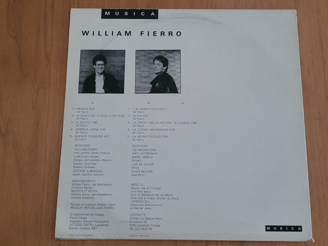 Vinyles: LP  William Fierro – D'occasion à Martigny par MZ-67 1