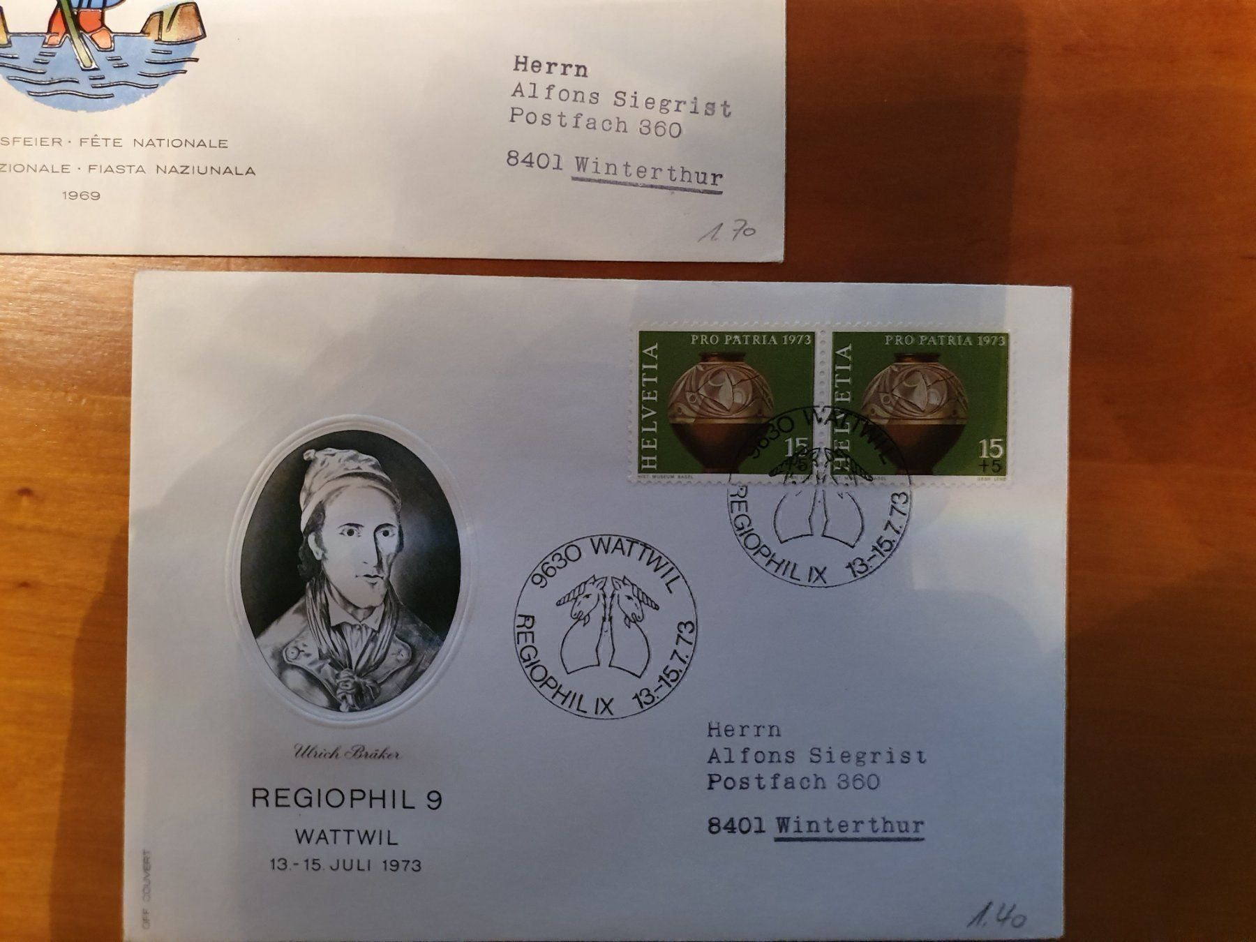 Tutti i francobolli: Briefmarken auf Brief – Usato da Thalwil venduto da meinverkauf 2