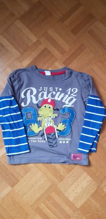 Langarmshirt grau/blau, Gr. 98
