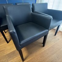 4 Esszimmerstühle Echtleder schwarz