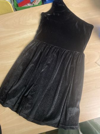 Manor Kleid schwarz Samt Leo-Muster Gr. 170/176 neuwert