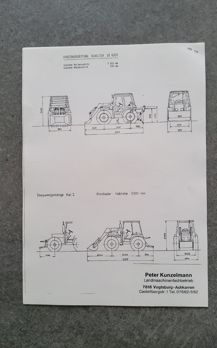 Schilter Documenti: Schilter Universaltraktor UT 6503 Forst – Usato da Holziken venduto da douglas70 6