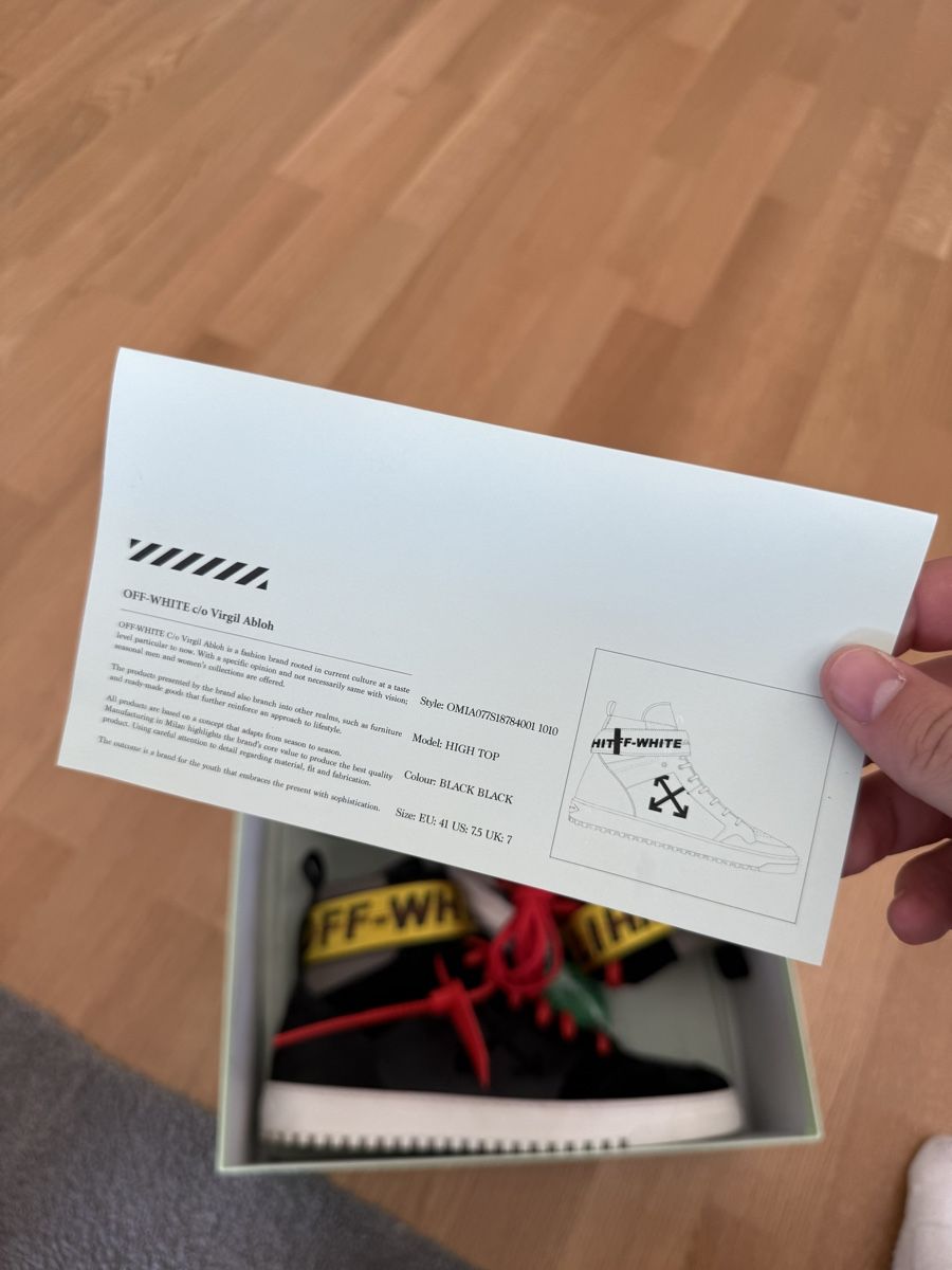 Off-White Scarpe da uomo: Off-White OFF-WHTIE Drilled Leather High Top 'Black'  – Nuovo (secondo la descrizione) da Genève venduto da iry_67wr 8