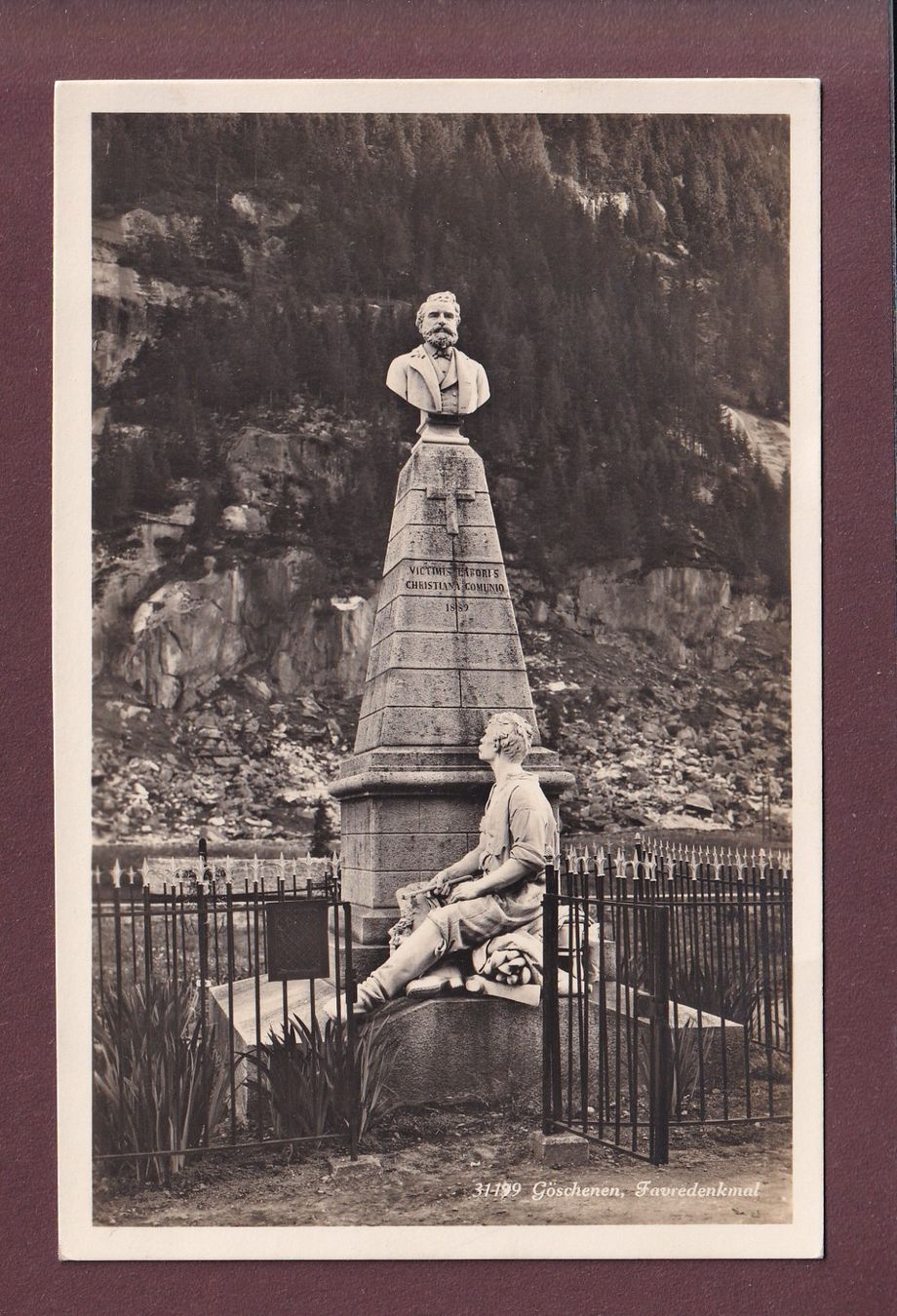 Cartoline postali: GÖSCHENEN - Favredenkmal – Usato da Pully venduto da nicecards