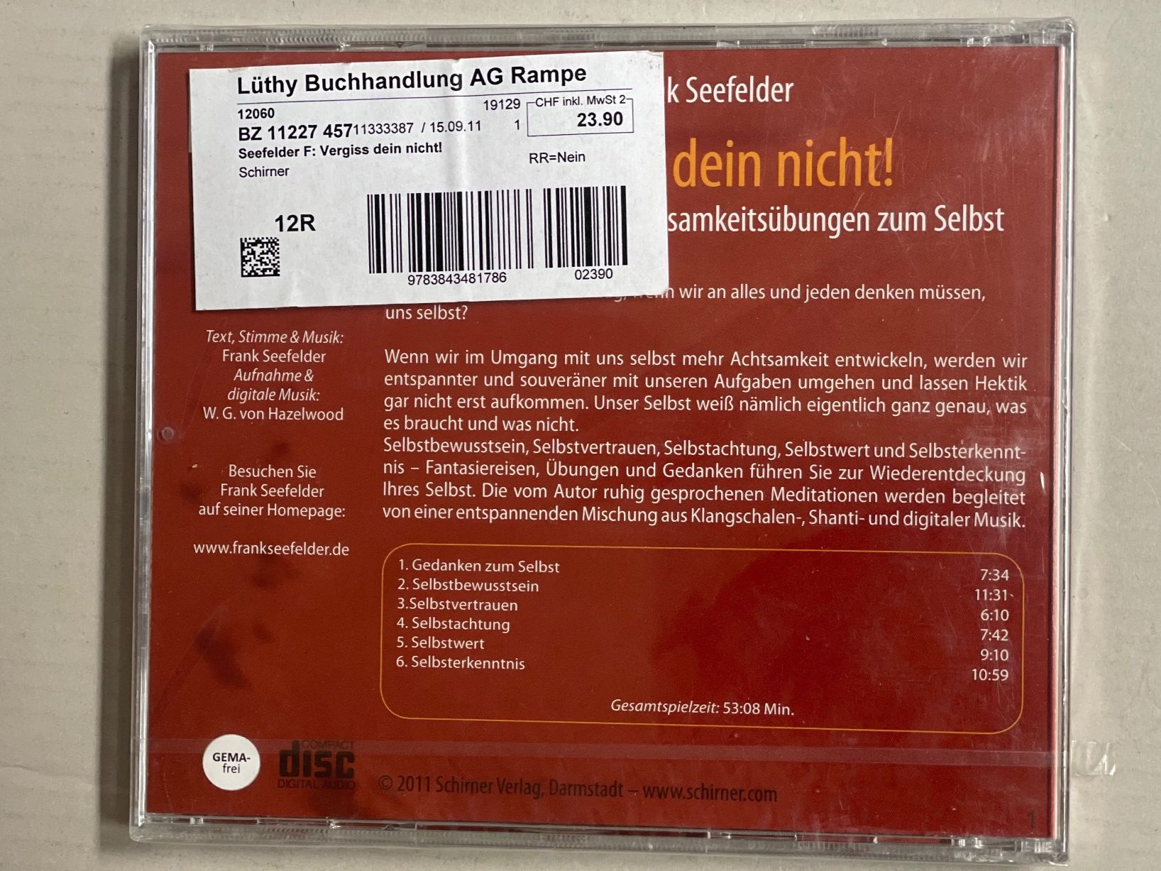 Hörbücher: Frank Seefelder - Achtsamkeit & Wellness – Neu und originalverpackt aus Muri b. Bern von AdidasCollector 1