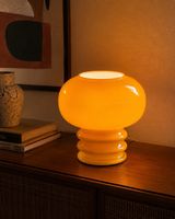 70s Design-Ikone: Orange Space-Age Glaslampe