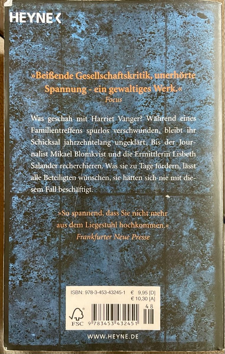Bücher: VERBLENDUNG - STIEG LARSSON - THRILLER - TASCHENBUCH – Gebraucht aus Buchs AG von fischli610 1