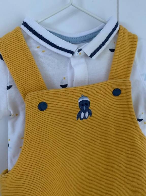 Okaidi Hosen: Ensemble salopette et body Obaïbi - 3 mois / 59 cm – Neu (gemäss Beschreibung) aus Bevaix von MPaw 1