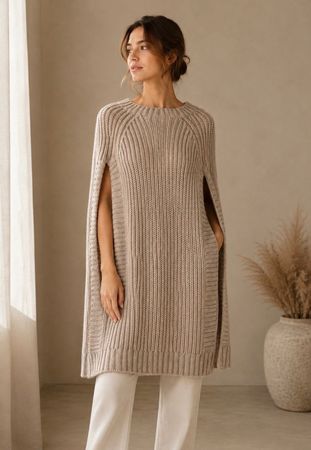 BENETTON PONCHO XS AUS ALPAKAMIX