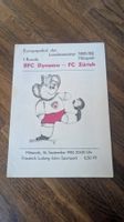FC Zürich Matchprogramm BFC Dynamo, 1981, Rarität!