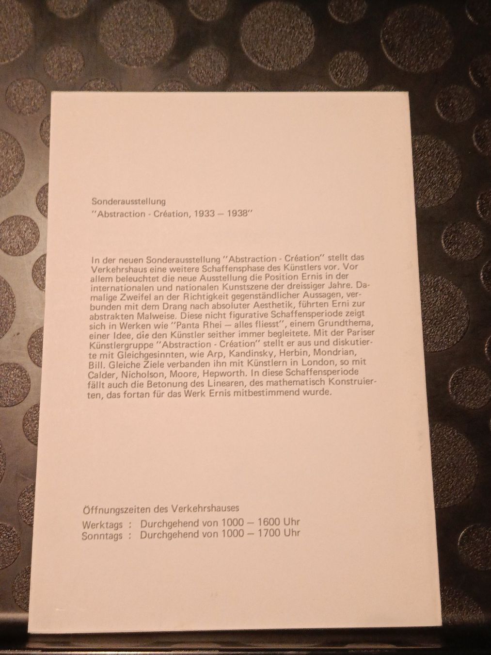 Grafiken & Lithographien: Hans Erni - A5 Einladung Vernissage – Gebraucht aus Menziken von Artographs 2