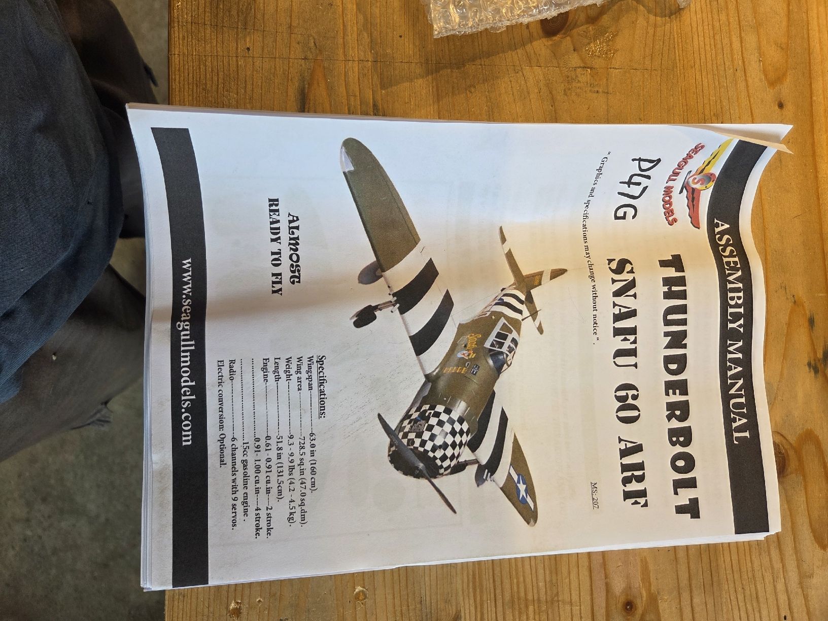 Seagull Modellismo RC: Thunderbolt P47 Snafu von Seagull Models  – Difettoso da Mosnang venduto da 4ergolf 1