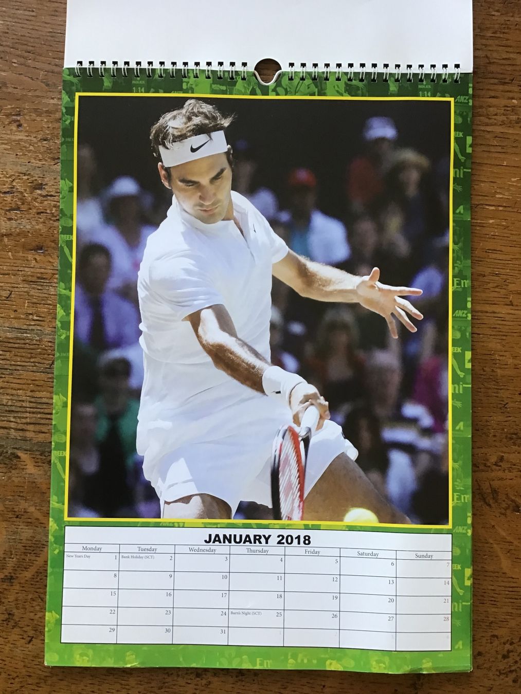 Calendari: Calendrier 2018 Roger Federer + poster – Usato da Fully venduto da Ruby97 2