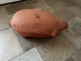Vintage Porcino Schweinebräter Ton ca. 40 cm mit Anleitung