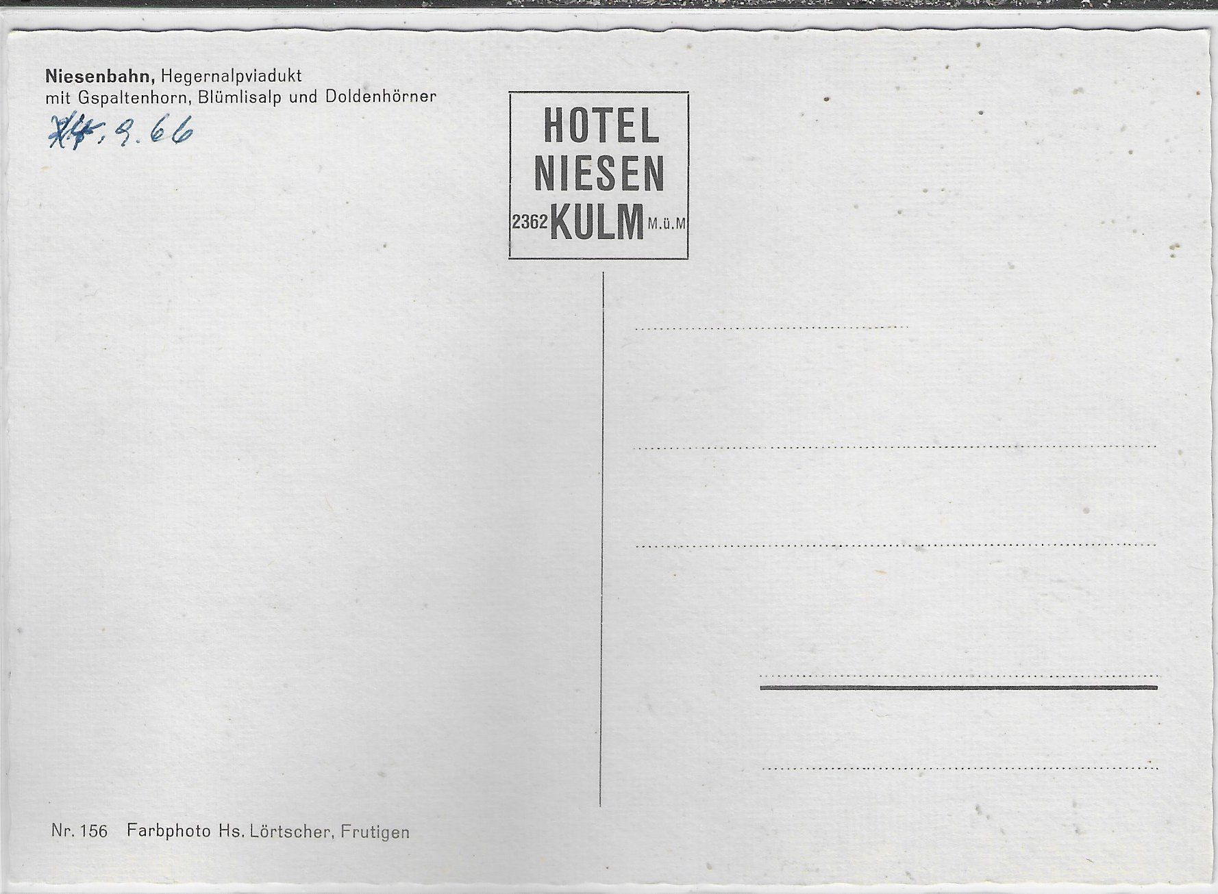 Cartoline postali: Niesenbahn - Hegernalpviadukt – Usato da Ettingen venduto da Kartenplanet 1