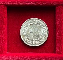 Schweiz 1/2 Silber-Franken 1962 vzgl - unz Stehende Helvetia