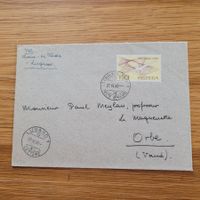 Luftpost Brief Chaux de Fonds 1949 Orbe VD Lugano
