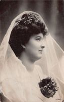 Romantik: Junge Dame mit Brautschleier, gelaufen 1909