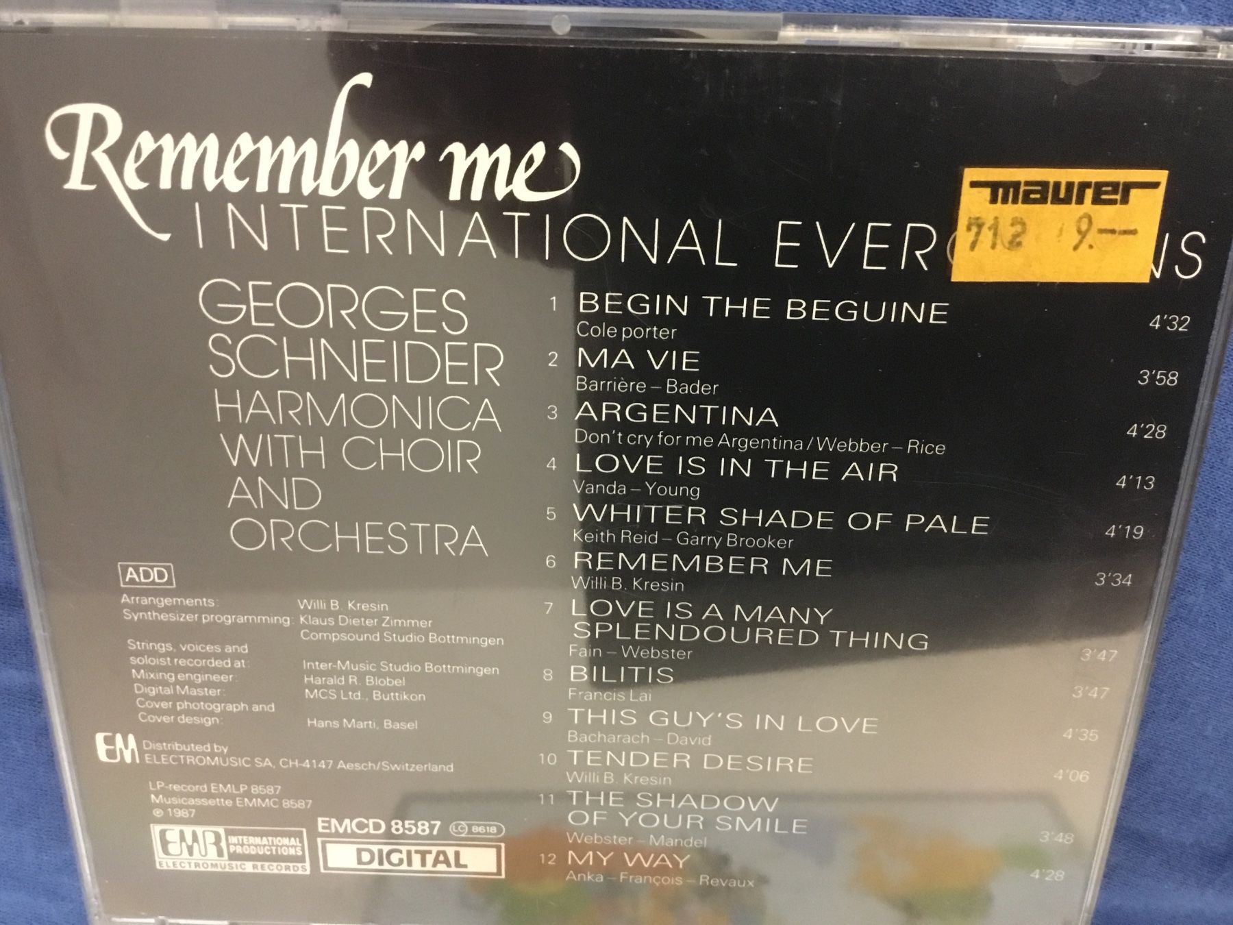 CDs: CD Georges Schneider Harmonica – International Evergreens – Gebraucht aus Thierachern von sweden08 1