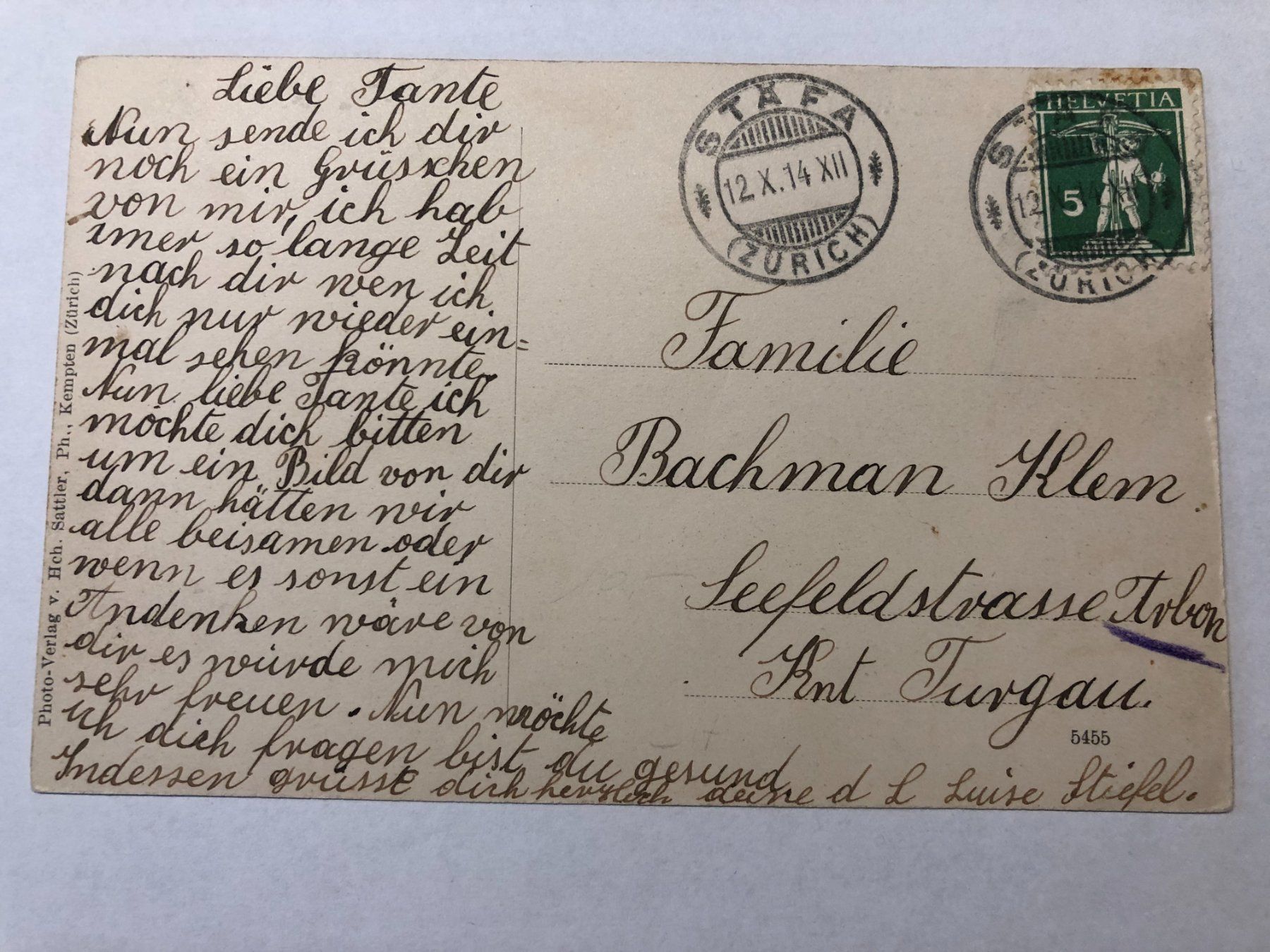 Cartoline postali: Friedheim - Kempten - Wetzikon 1914 – Usato da Pfäffikon ZH venduto da Waltoversand 1