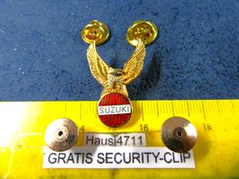 SUZUKI MOTORRAD LOGO PIN EAGLE GOLDIG MIT SECURITY-CLIP