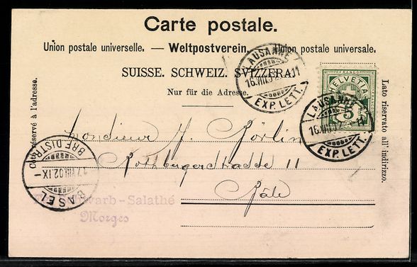 Cartoline postali: AK Morges, Ecole Primare – Usato da Berlin venduto da bartko-reher 1