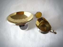 ART DECO kleiner Rahmkrug mit Punze + Teesieb  1909-30  WMF