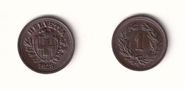 Schweiz 1 Rappen 1928 fast ungebraucht - seltener Jahrgang!