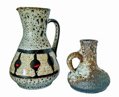 2x Vase Jasba 218-18 cm + Fat Lava vintage Mid century 60s