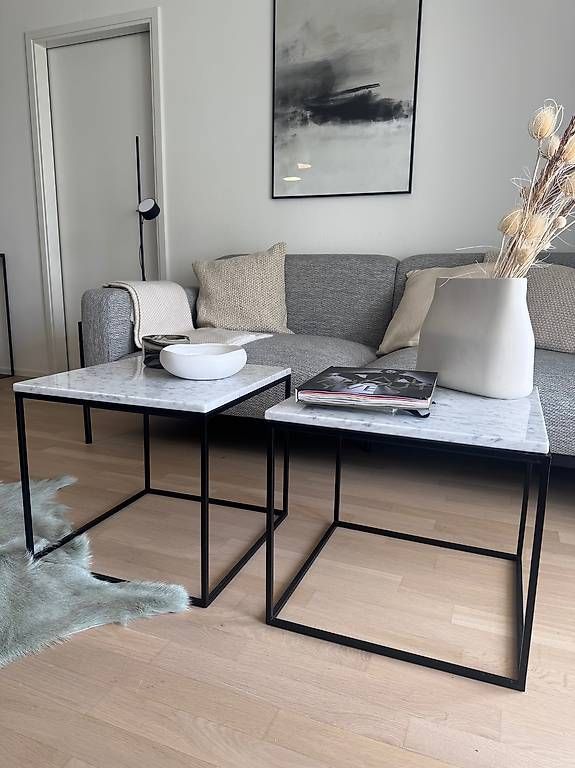 Interio Tables: Tables basses marbre blanc véritable. Marque Interio – D'occasion à Petit-Lancy par mar_kj6y