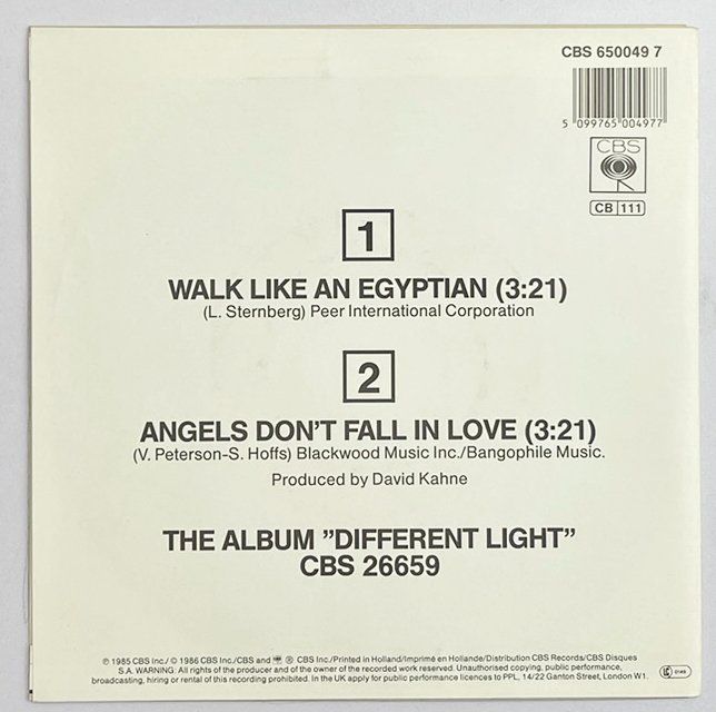 Schallplatten: Single: BANGLES - Walk Like An Egyptian (Pop Rock) – Neu (gemäss Beschreibung) aus Frenkendorf von Yard-Sale-2000 1