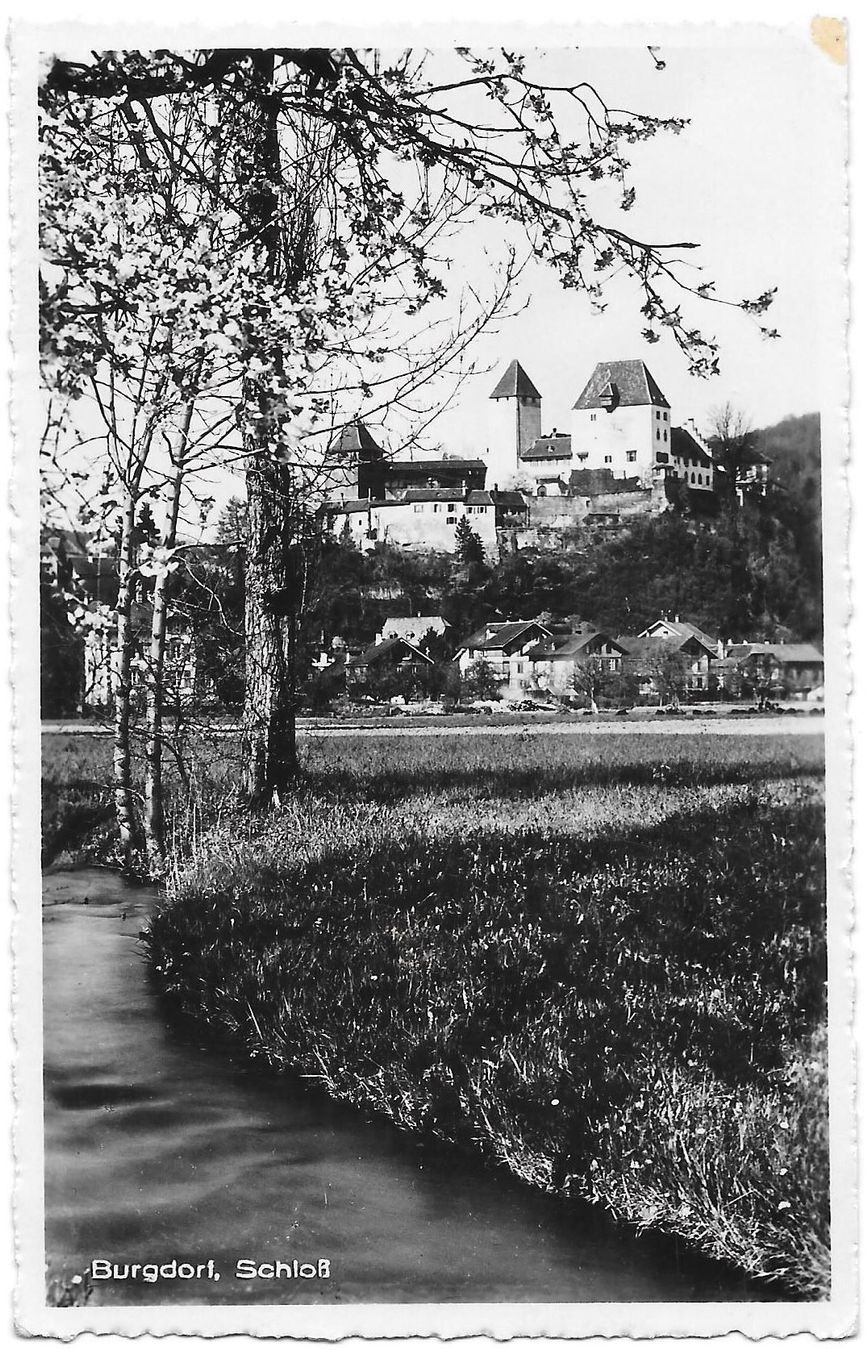 Cartoline postali: Burgdorf Teilansicht mit Schloss – Usato da Olten venduto da clotaldi