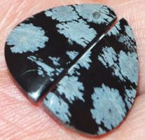 Anhänger Set L-6467 – 1 Paar Schneeflocken Obsidian 20x11mm