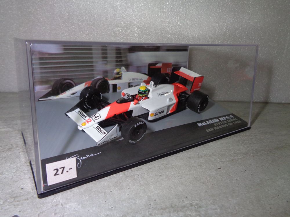 McLaren MP4/4 #12 – Ayrton Senna – Échelle 1:43 – Winner San Marino GP 1988 – Altaya OPO 10 – Maquette Métal Sous Vitrine