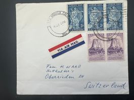 Flugbrief 1956 Santa Monica  USA-Schweiz   (G927)