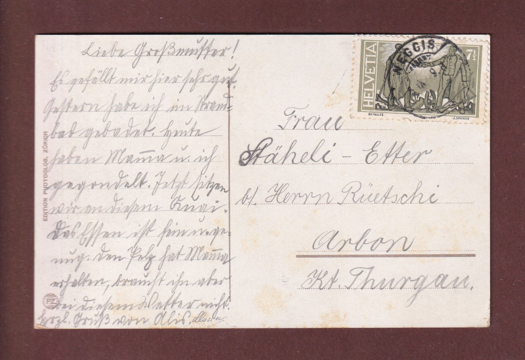 Cartoline postali: WEGGIS - Am Quai - 1919 – Usato da Pully venduto da nicecards-shop 1