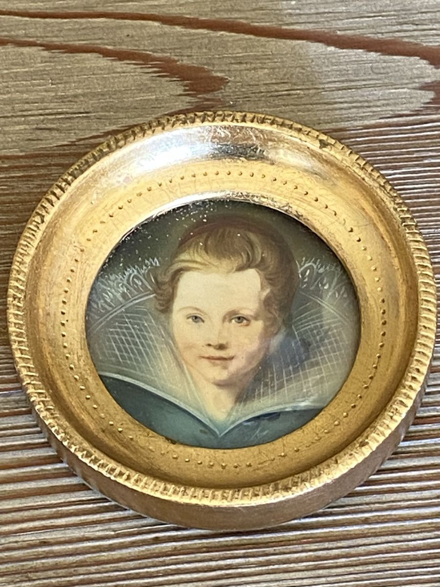 Gemälde: Antikes Miniatur Portrait, gerahmt – Gebraucht aus Düdingen von Reconflo
