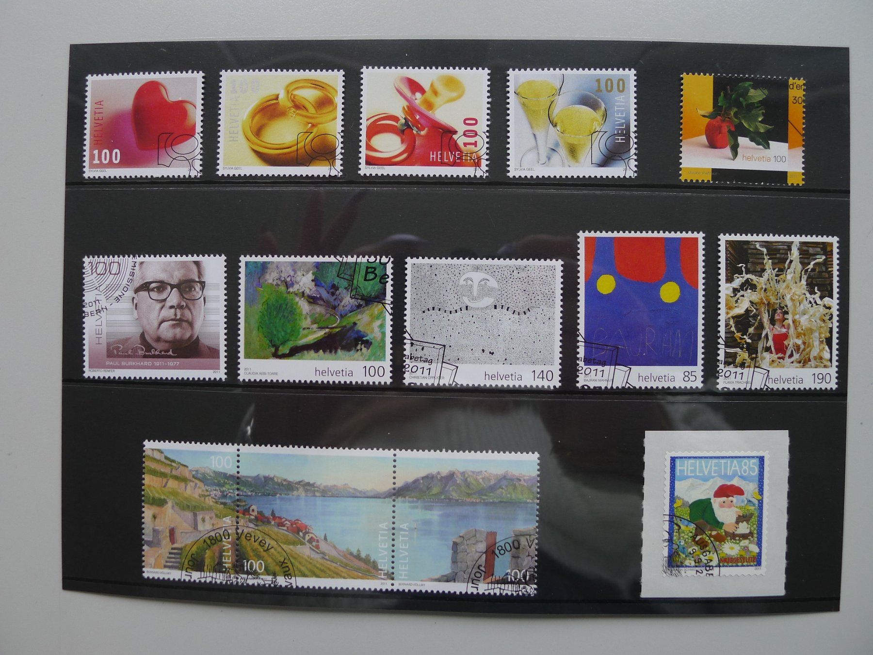 Tutti i francobolli: 2011: Jahresserie mit Ersttag-Eck-Stempel, Postpreis: 50.- – Usato da Sursee venduto da Luzernerraute 3