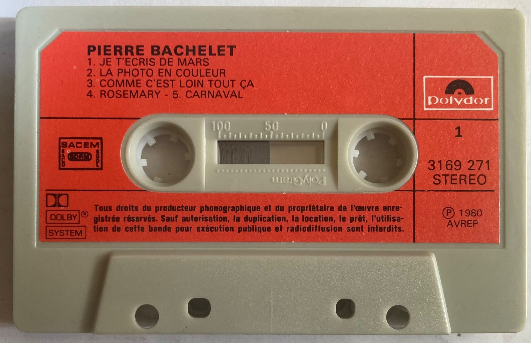 Musicassette: PIERRE BACHELET - ELLE EST D'AILLEURS – Usato da Poliez-Pittet venduto da Newtown-Records 2