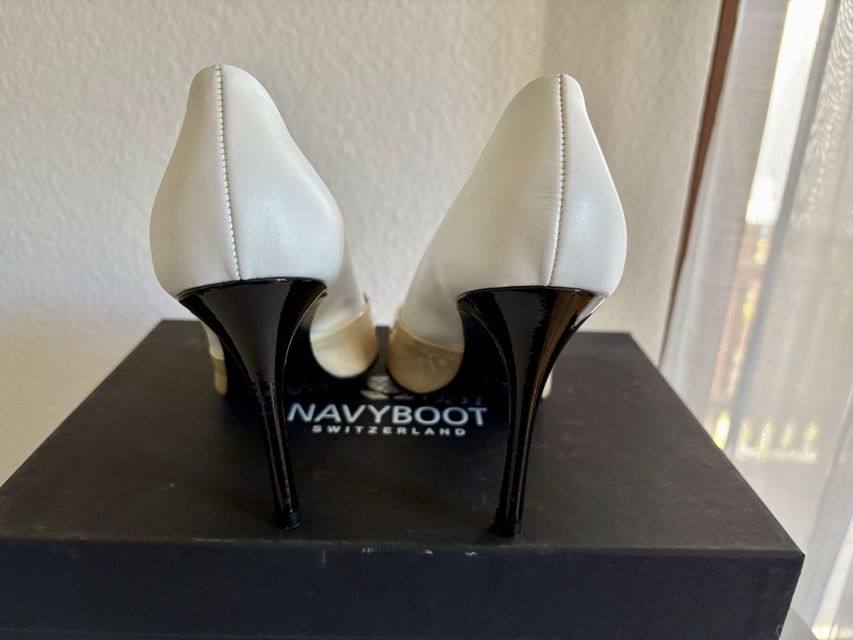 Navyboot Scarpe da donna: Navyboot High Heels in beige-weiss – Nuovo e nell'imballaggio originale da Riehen venduto da BESSI17 2